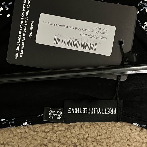 Black floral split dress - Picture 3 of 3